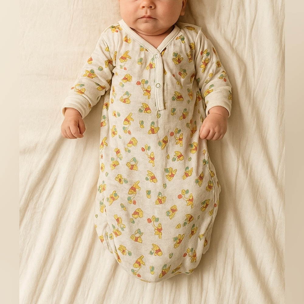 Vintage 80s Disney Winnie the Pooh Infant Unisex Sleep Sack Layette 17 Pounds